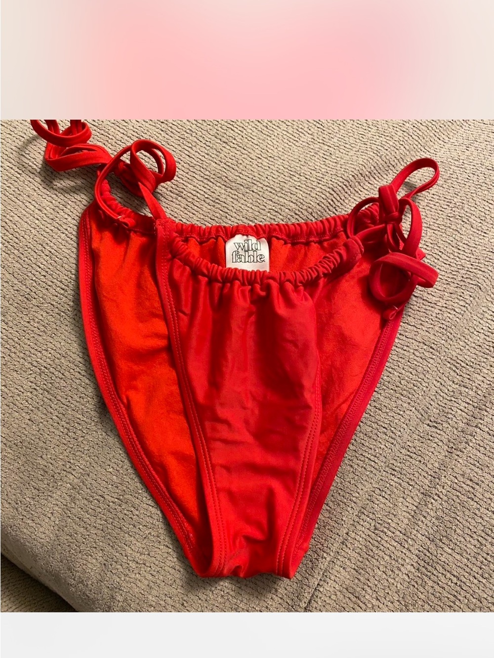 Wild Fable Bright Red Bikini Bottom with Elastic Waist